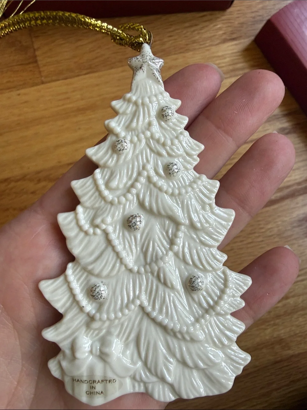 Lenox Porcelain Christmas Tree with Presents Ornament new in box